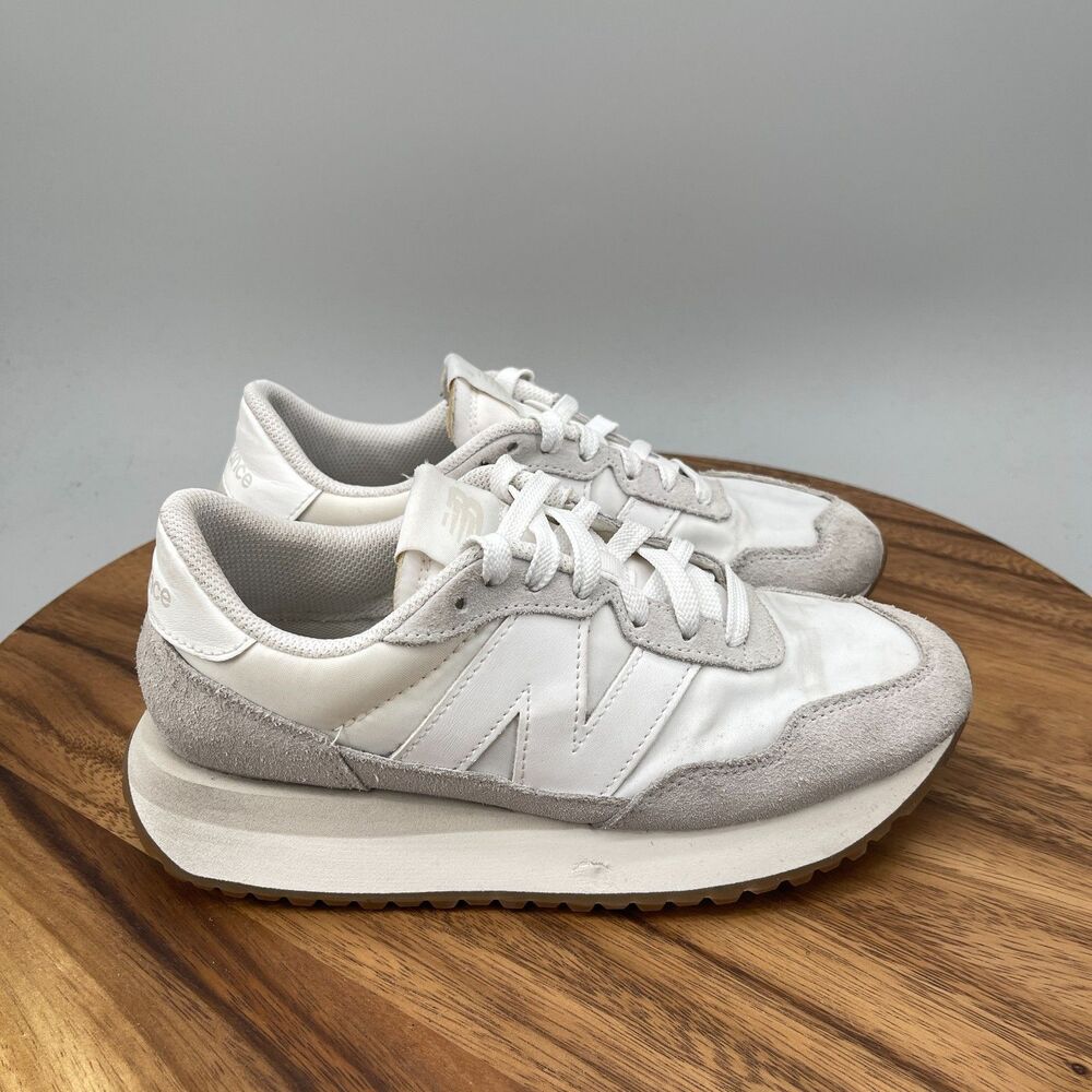 New Balance 237 Shoes Womens Size 6.5 B White Retro Running Comfort Gym Sneakers